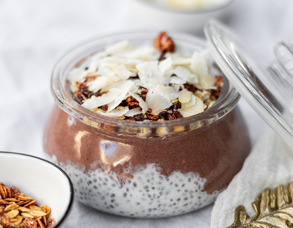 pudding chocolate hạt chia - công thức giảm cân với hạt chia 